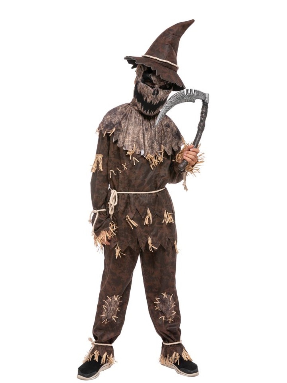 NWT Spooktacular Creations wicked scarecrow Costume w/accessories Size L 10-12yr